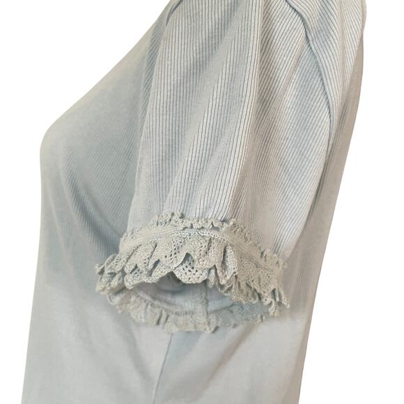 J.Crew Fine rib crochet-trim cardigan NWOT womens light blue size medium - Picture 3 of 11